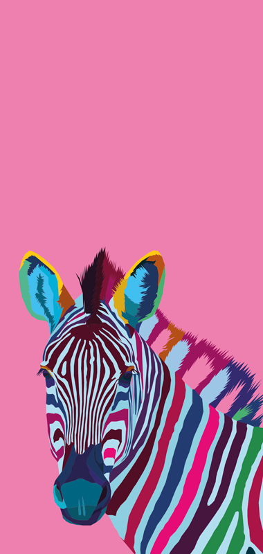 Vinylové koberce zvieratá zebra pop art iphone - Tenstickers