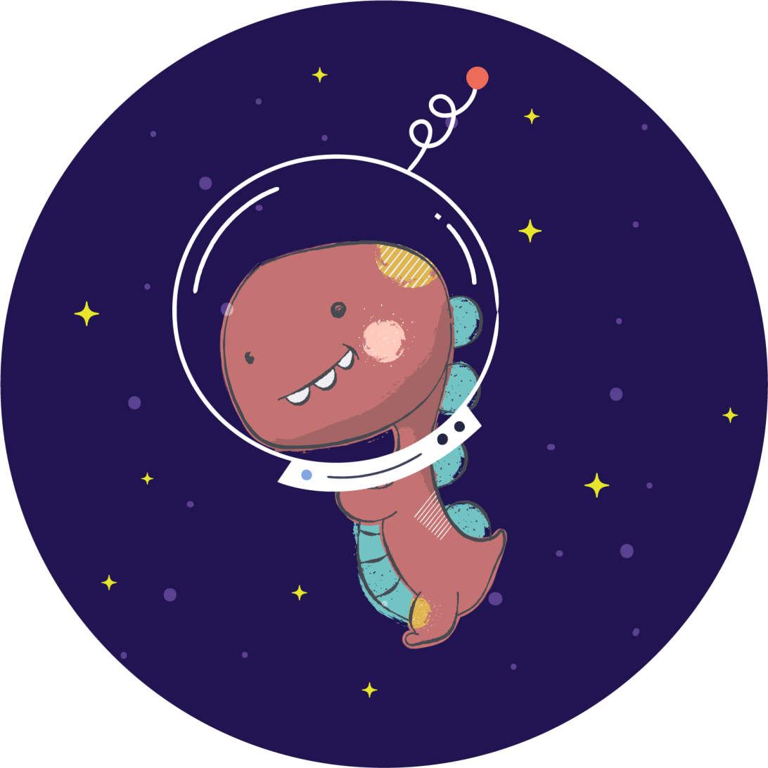 Vinylové koberce zvieratá vesmírny t-rex - Tenstickers