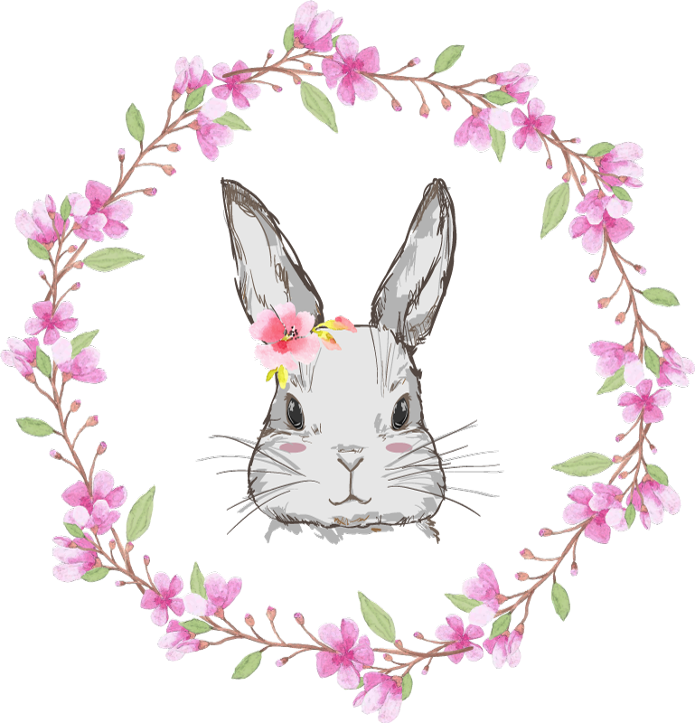 Vinylové koberce zvieratá divoká afrika pre dievčatko zajac - Tenstickers