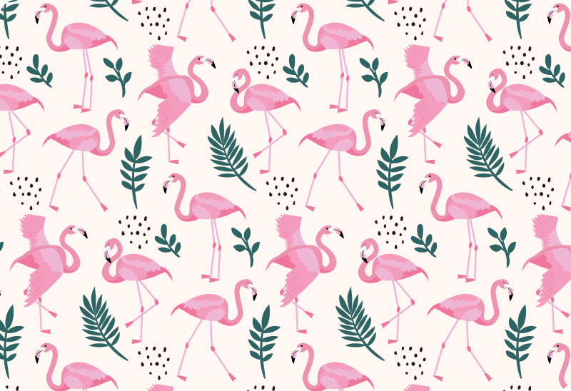 Vinylové koberce zvieratá s flamingo vzorom a listami - Tenstickers