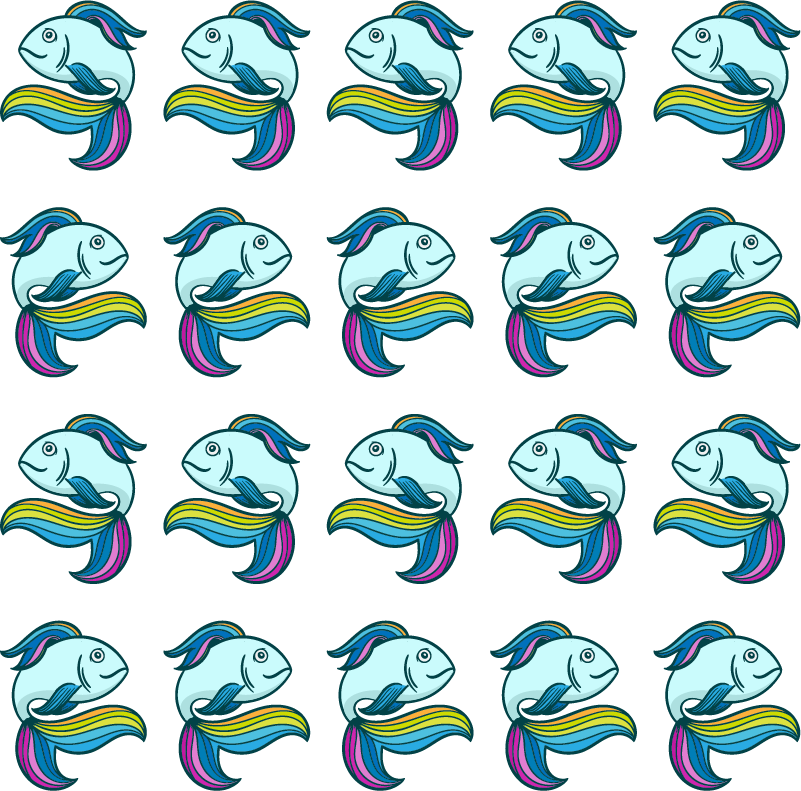 Vinylové koberce zvieratá modré neonové ryby - Tenstickers