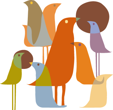 Vinylové koberce zvieratá minimalistický štýl vtákov - Tenstickers