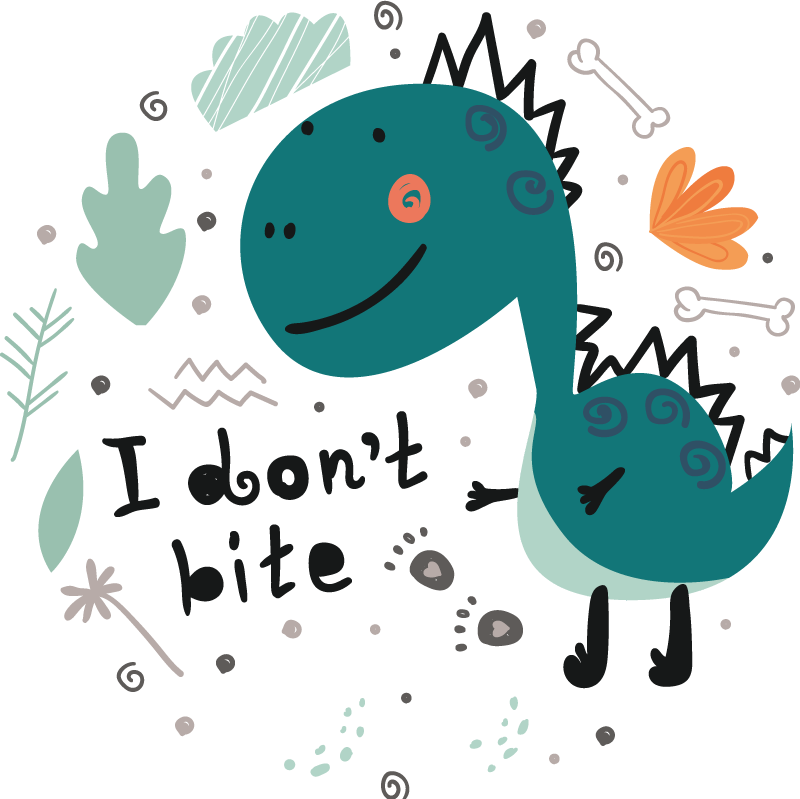 Vinylové koberce zvieratá dinosaurus zelený usmievavý - Tenstickers