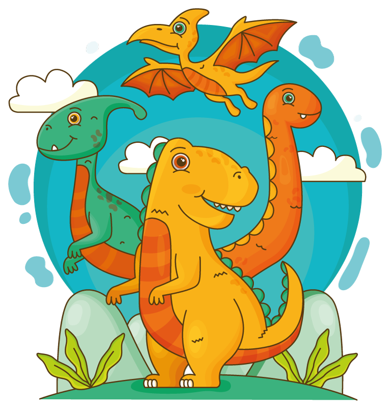 Vinylové koberce zvieratá dinosaurov v džungli - Tenstickers
