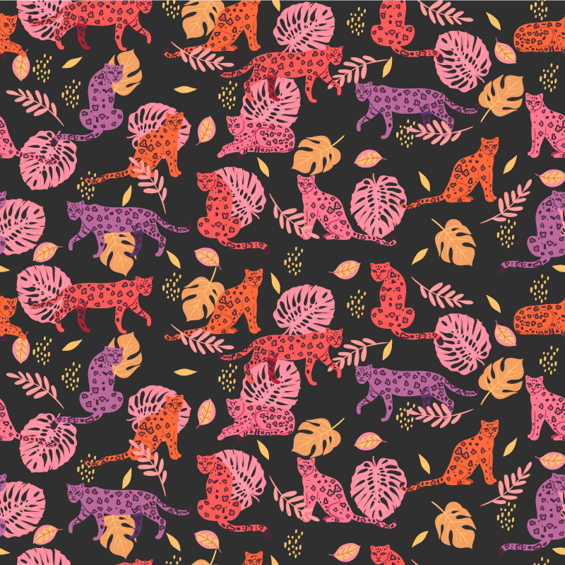 Vinylové koberce zvieratá tropický a leopardí štýl - Tenstickers