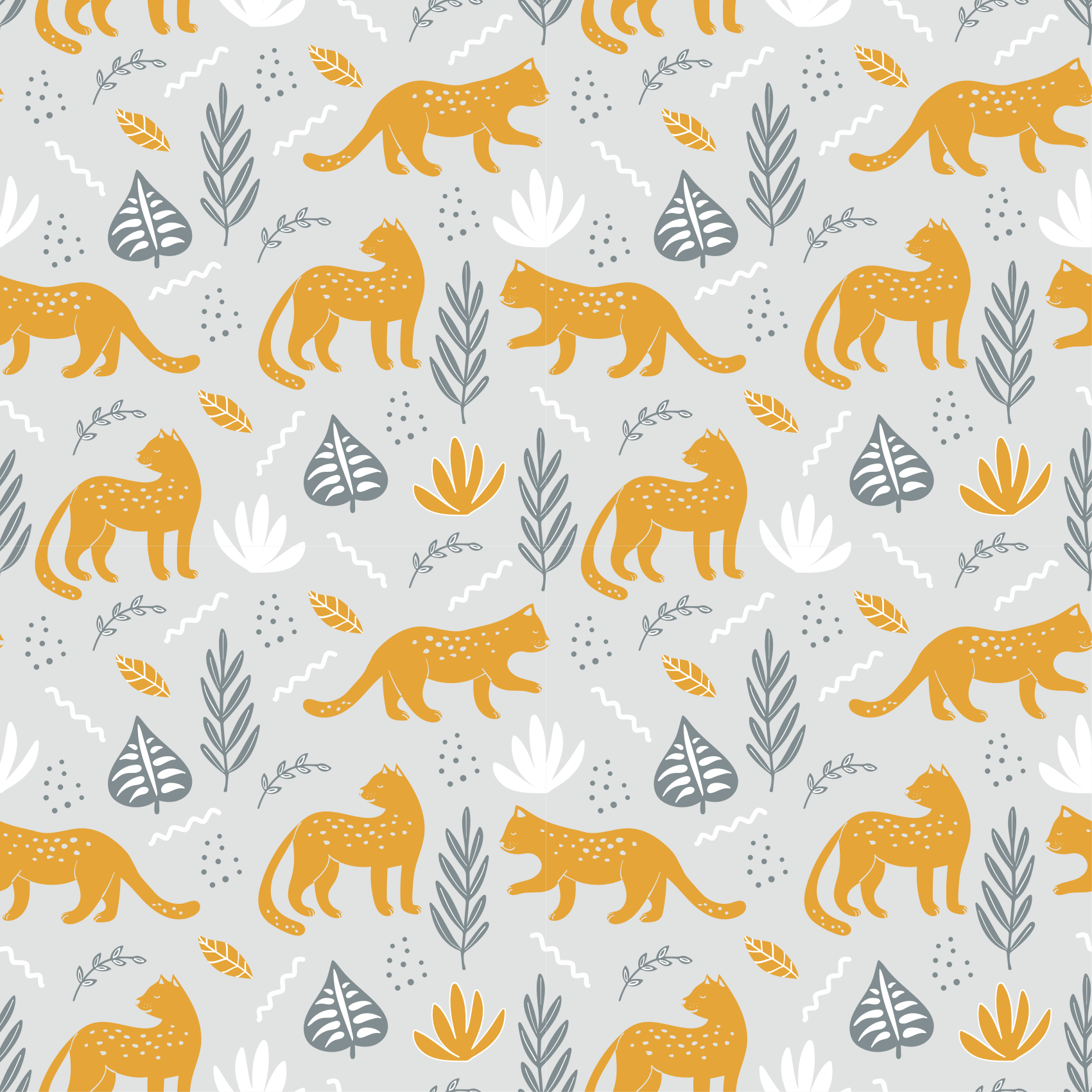 Vinylové koberce zvieratá leopardí chôdza na svetlom pozadí - Tenstickers