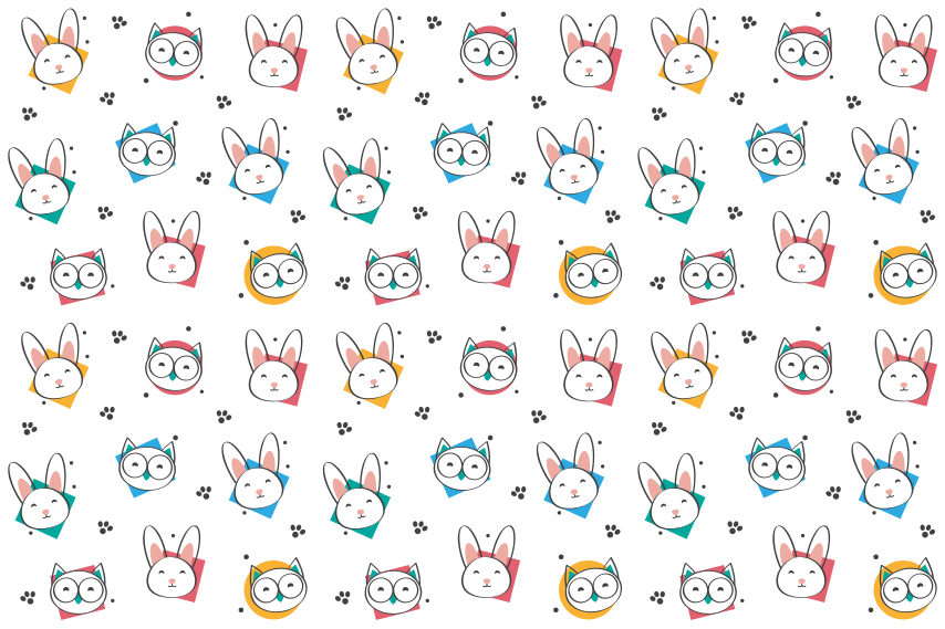 Vinylové koberce zvieratá s vzorom sovy a králika - Tenstickers