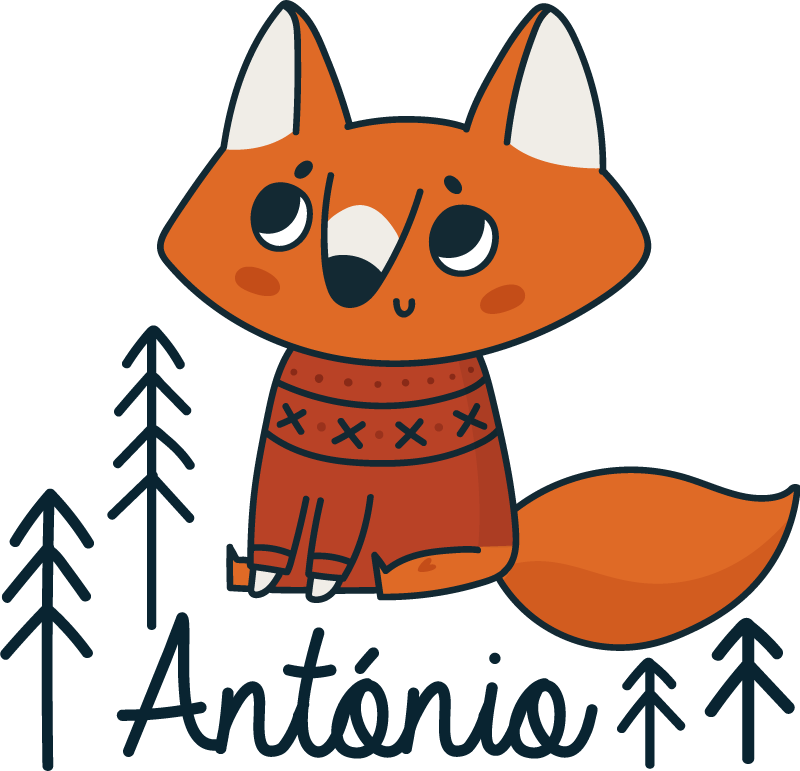 Vinylové koberce zvieratá nórska líška s menom - Tenstickers