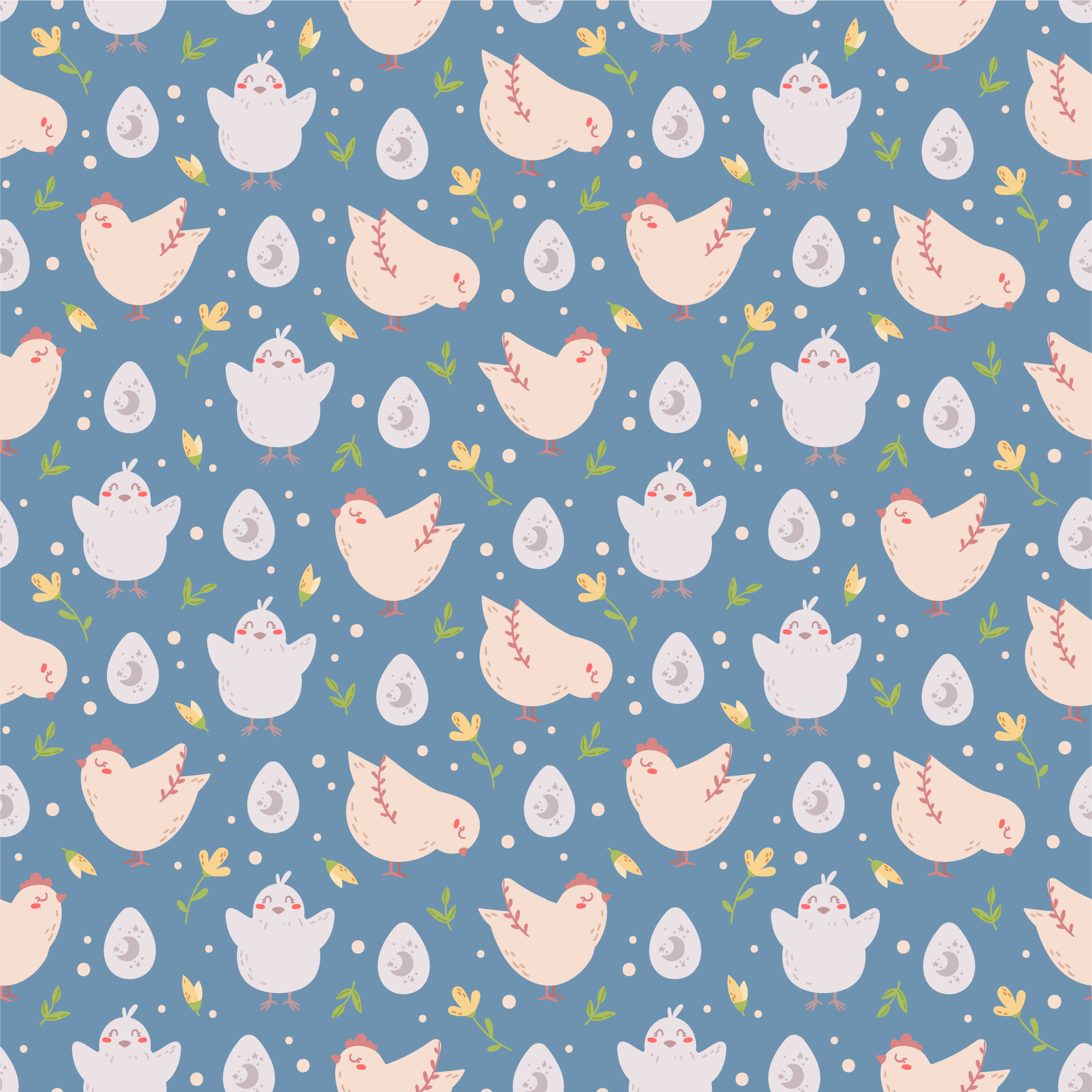 Vinylové koberce zvieratá s postavičkami sliepok pre deti - Tenstickers