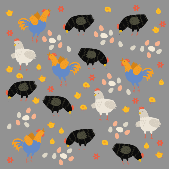 Vinylové koberce zvieratá s motívom sliepok v ohrade - Tenstickers