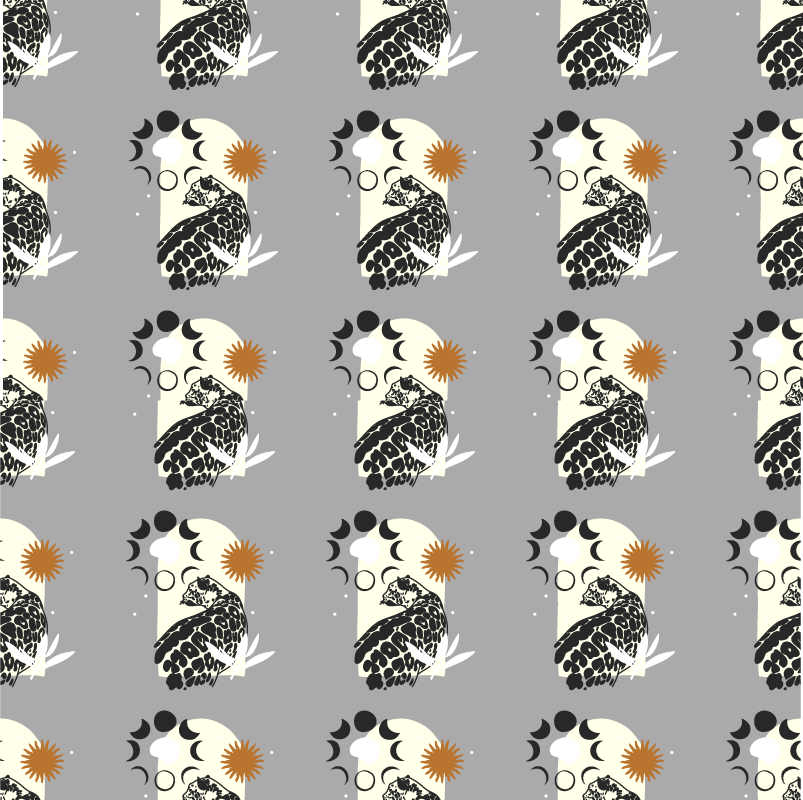 Vinylové koberce zvieratá čierny leopard pod mesiacom - Tenstickers