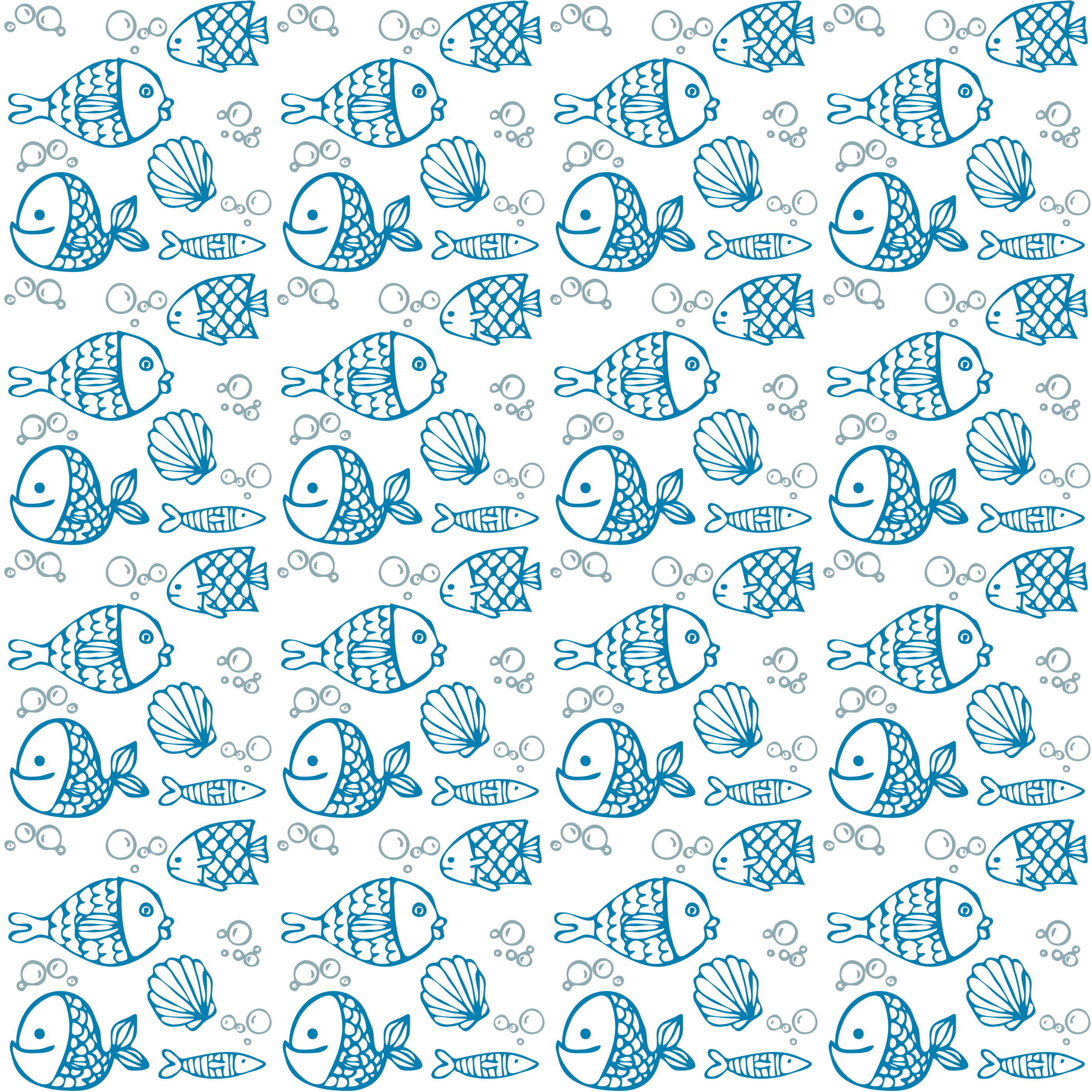 Vinylové koberce zvieratá kreslené modré ryby - Tenstickers