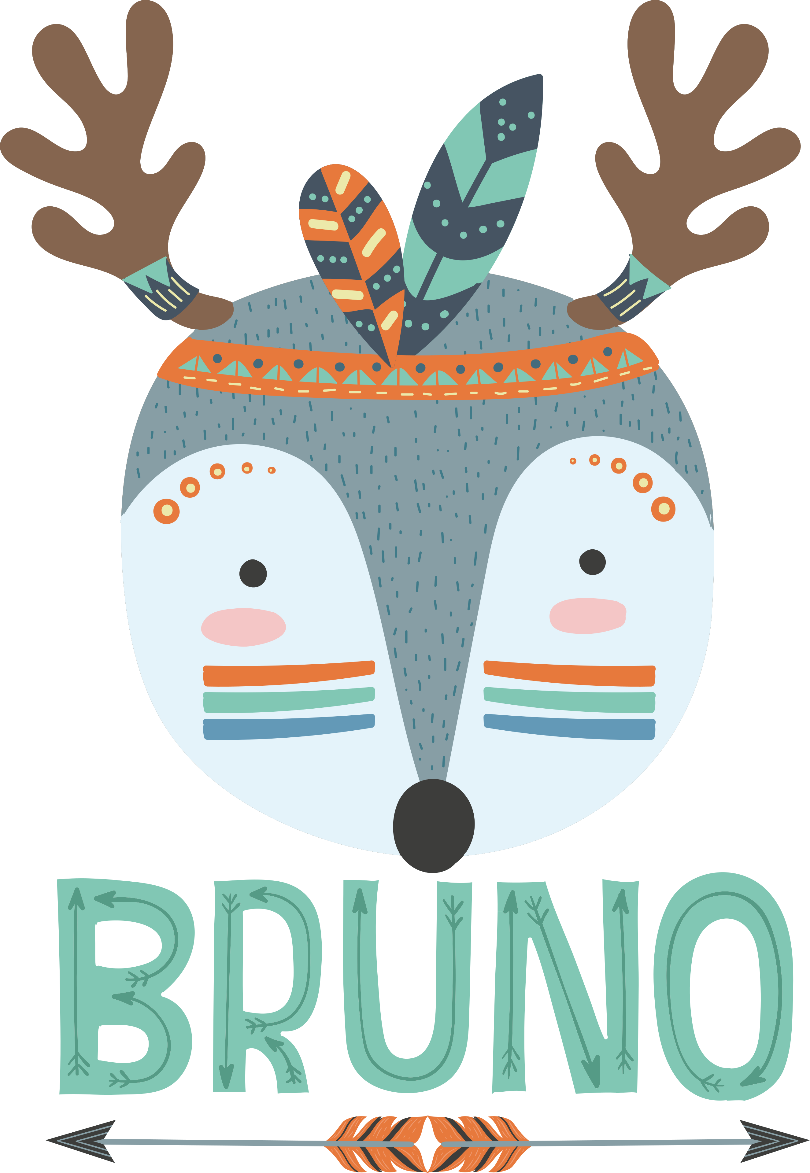 Vinylové koberce zvieratá severský jeleň s menom - Tenstickers