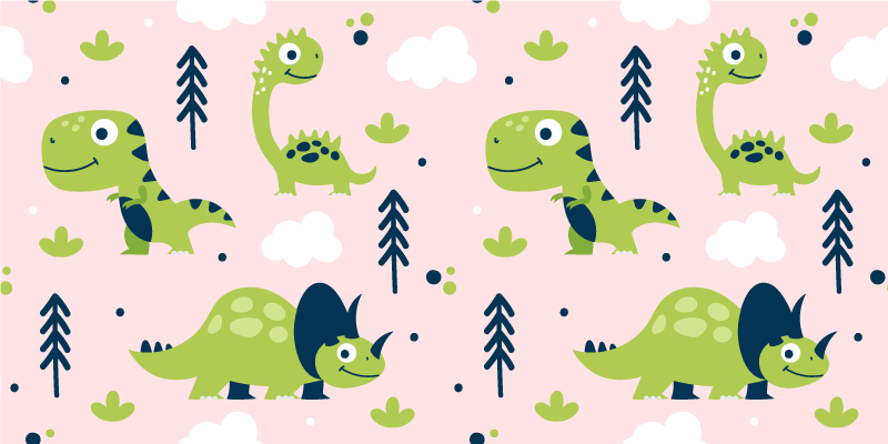 Vinylové koberce zvieratá s hravou témou dinosaurov - Tenstickers