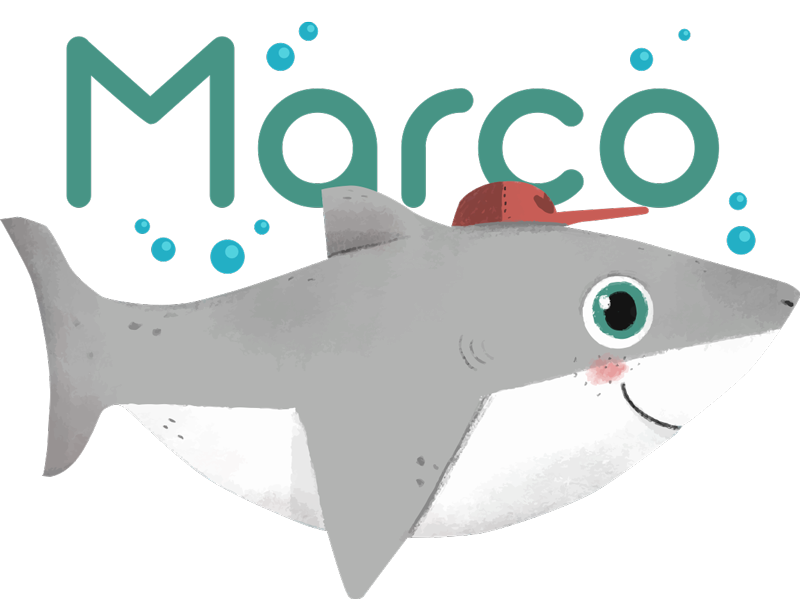 Vinylové koberce zvieratá hravý žralok - Tenstickers