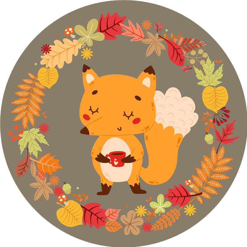 Vinylové koberce zvieratá okúzľujúca socha líšky - Tenstickers