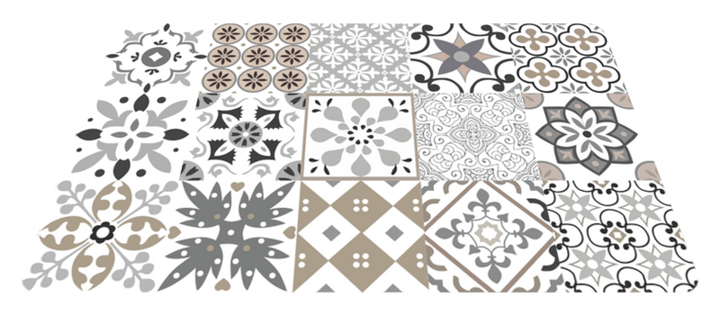 Vinylový koberec do kuchyne geometrická dlažba mozaika - Tenstickers