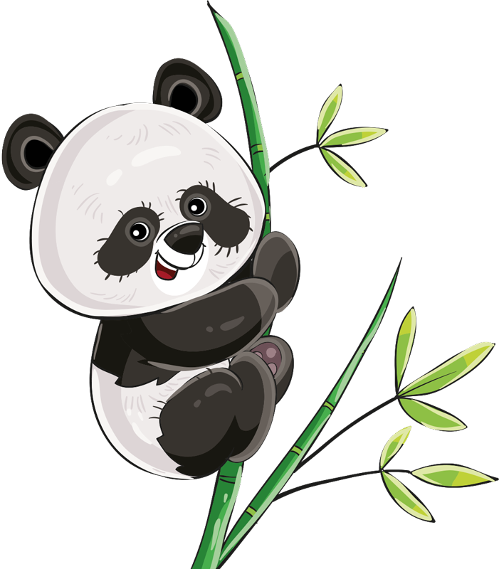 Vinylové koberce zvieratá panda šplhajúca po bambuse - Tenstickers