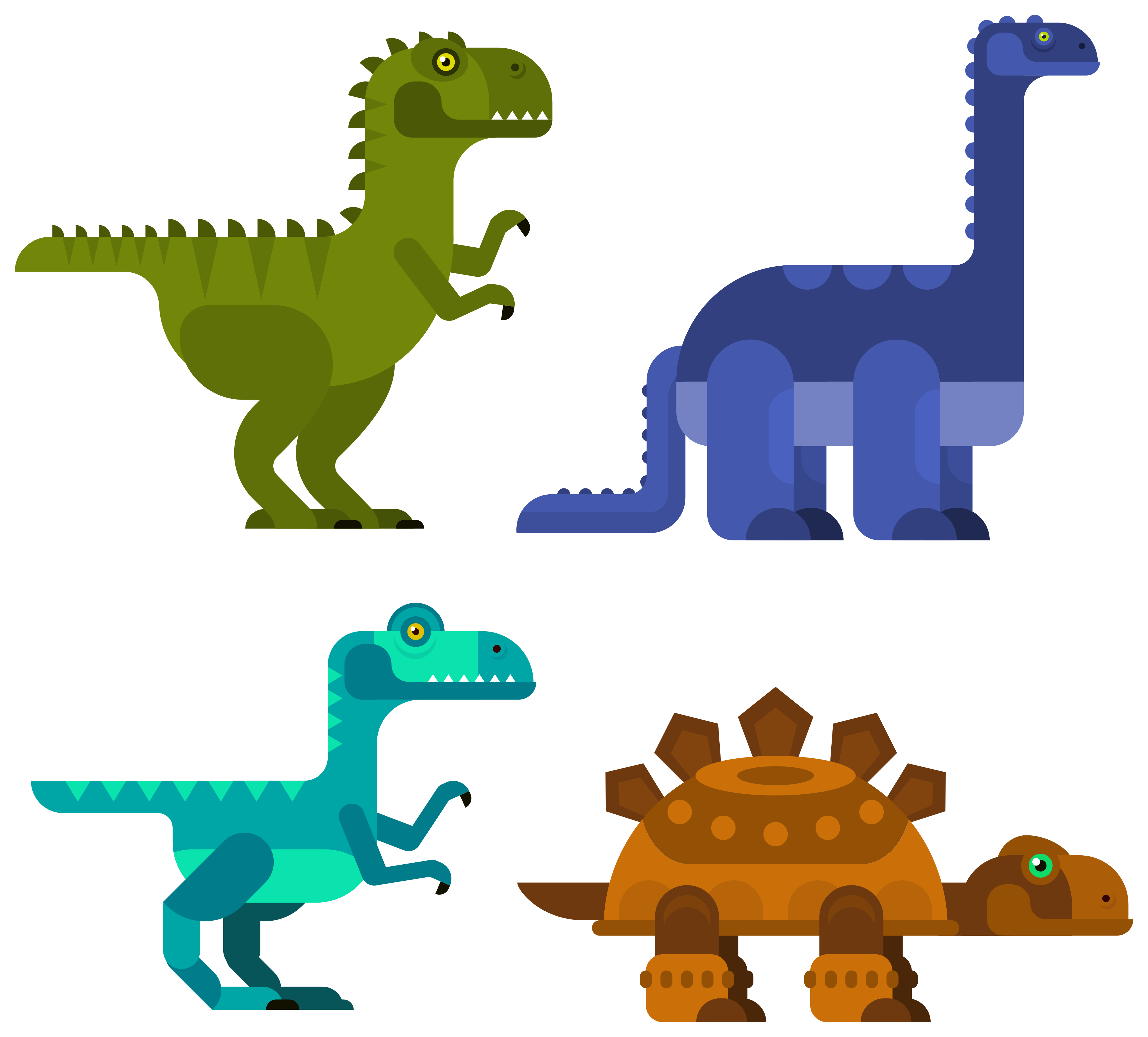 Vinylové koberce zvieratá farebné pohyblivé dinosaury - Tenstickers