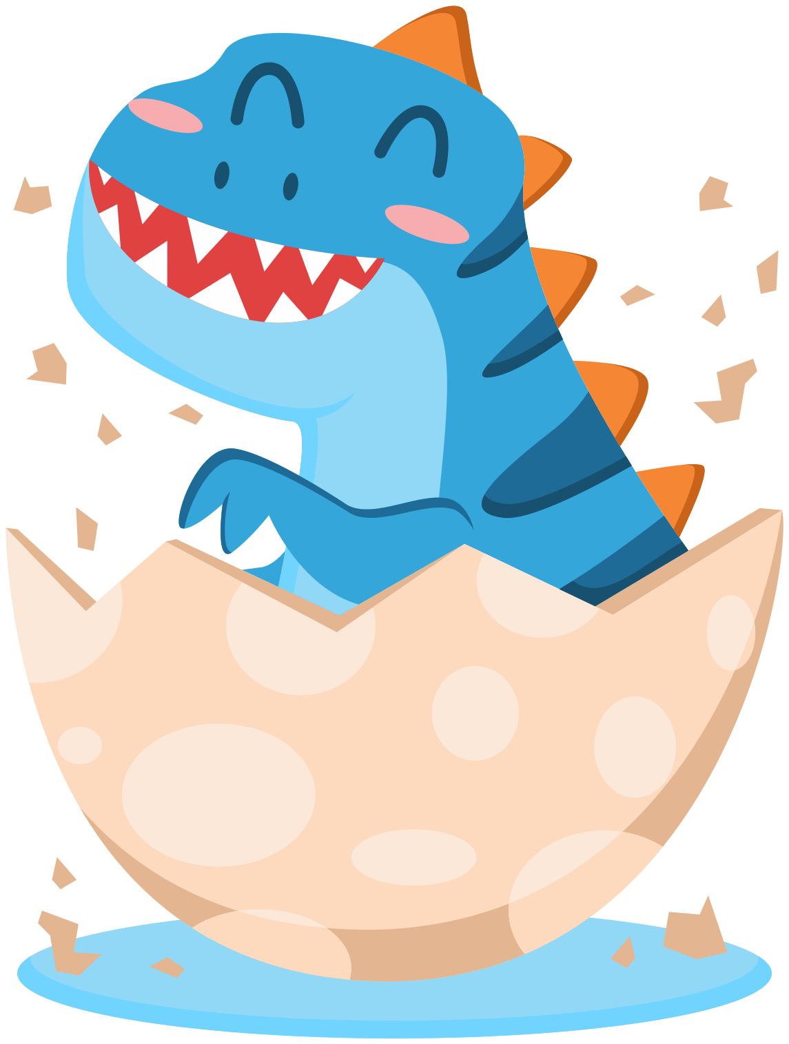 Vinylové koberce zvieratá šťastný vyliahnutý dinosaurus - Tenstickers