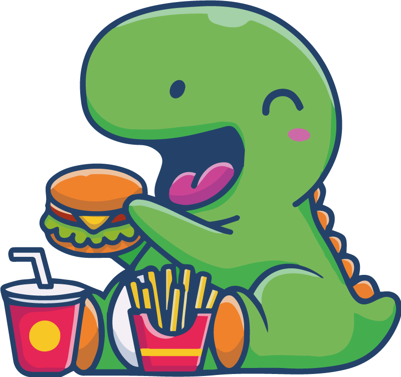 Vinylové koberce zvieratá šťastný zelený dinosaurus - Tenstickers