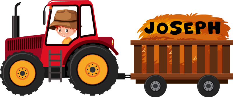 Vinylové koberce zvieratá traktor s senom - Tenstickers