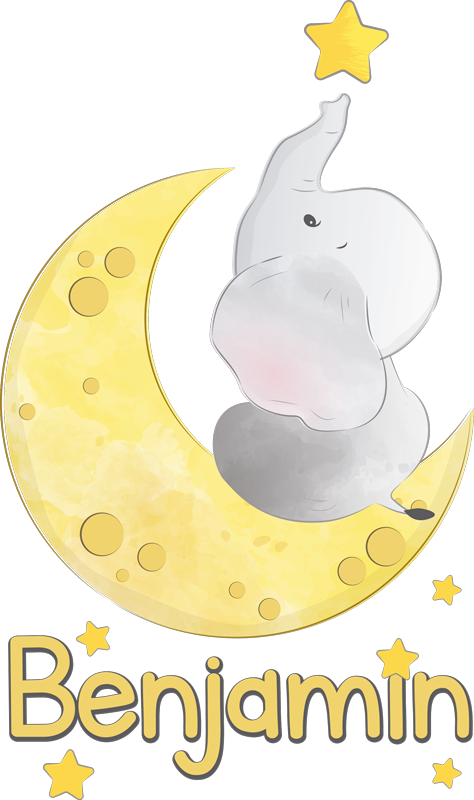 Vinylové koberce zvieratá luna a hviezdy s menom - Tenstickers