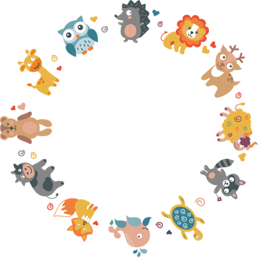 Vinylové koberce zvieratá v kruhu s mláďatami - Tenstickers