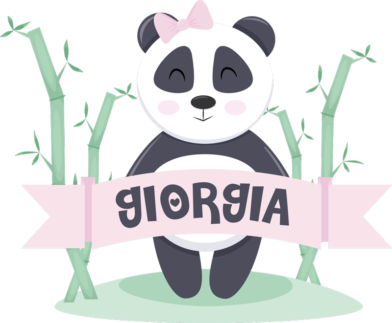 Vinylové koberce zvieratá dievčatko s menom panda - Tenstickers
