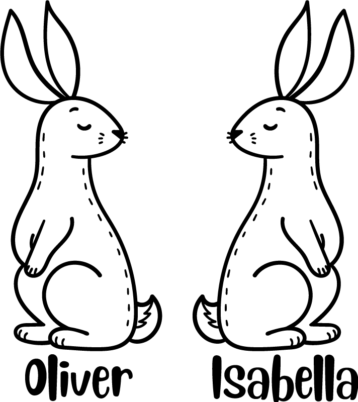 Vinylové koberce zvieratá s personalizovanými zajacmi - Tenstickers