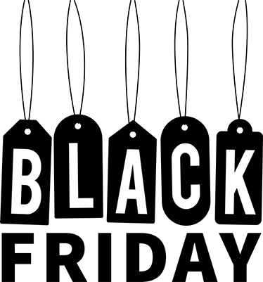 Vinylový koberec black friday Čierno-biely text - Tenstickers