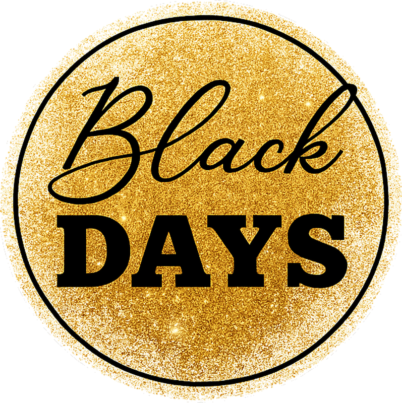 Vinylový koberec black friday biele a zlaté "Čierne dni" - Tenstickers