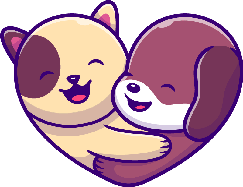 Vinylové koberce zvieratá roztomilé zvieracie objatie - Tenstickers