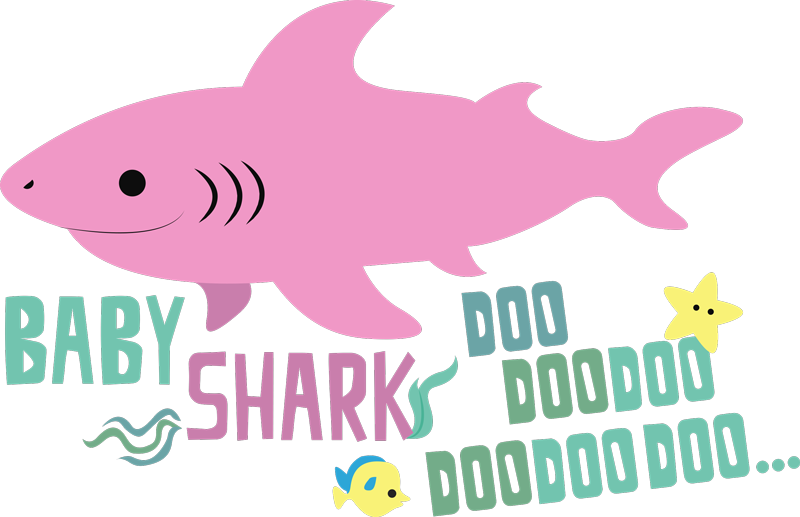 Vinylové koberce zvieratá text piesne baby shark - Tenstickers