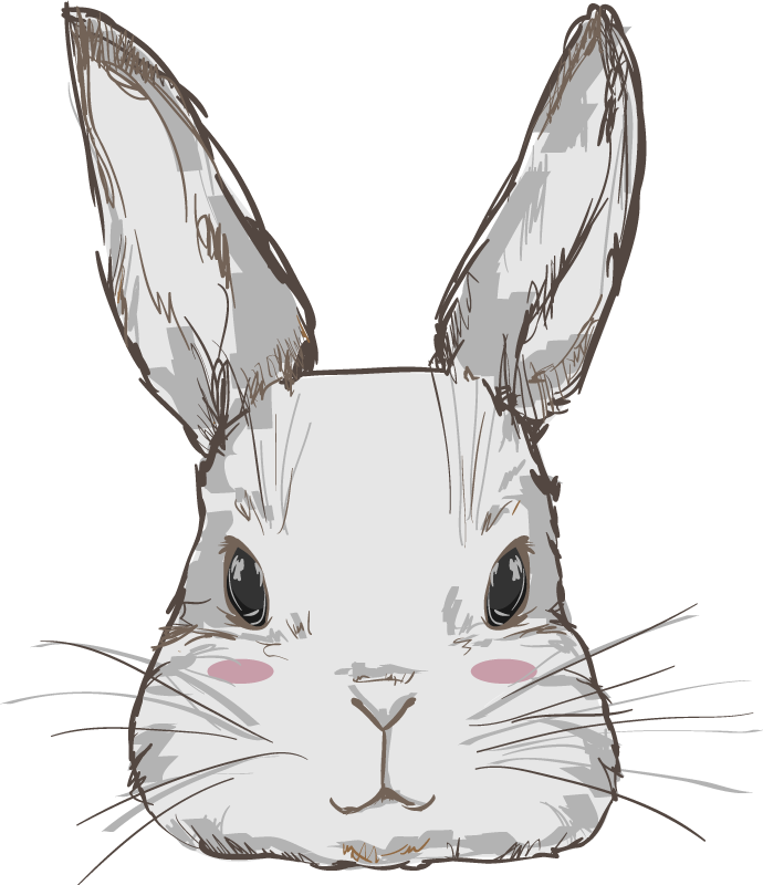 Vinylové koberce zvieratá roztomilá hlava zajaca - Tenstickers