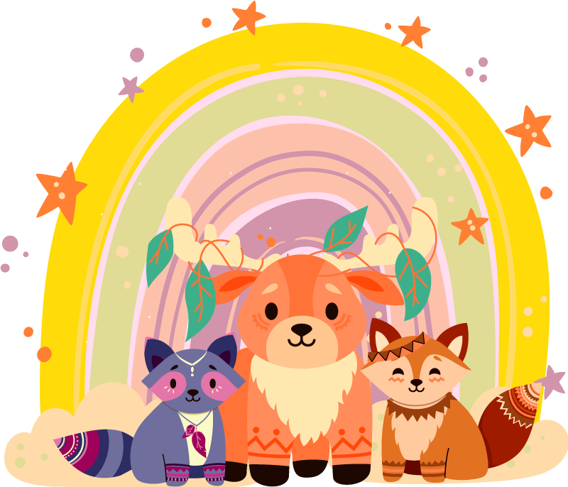 Vinylové koberce zvieratá pôvabná trojica bytostí - Tenstickers