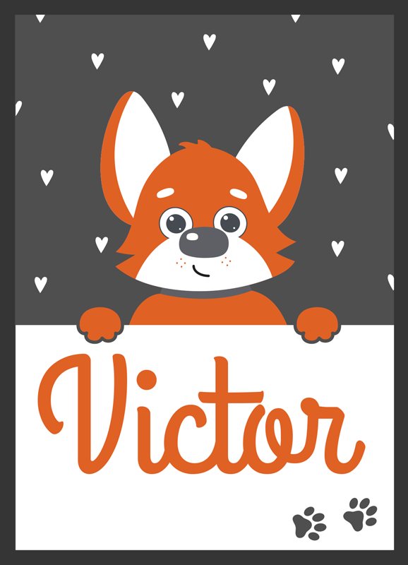 Vinylové koberce zvieratá detský plagát so psom - Tenstickers