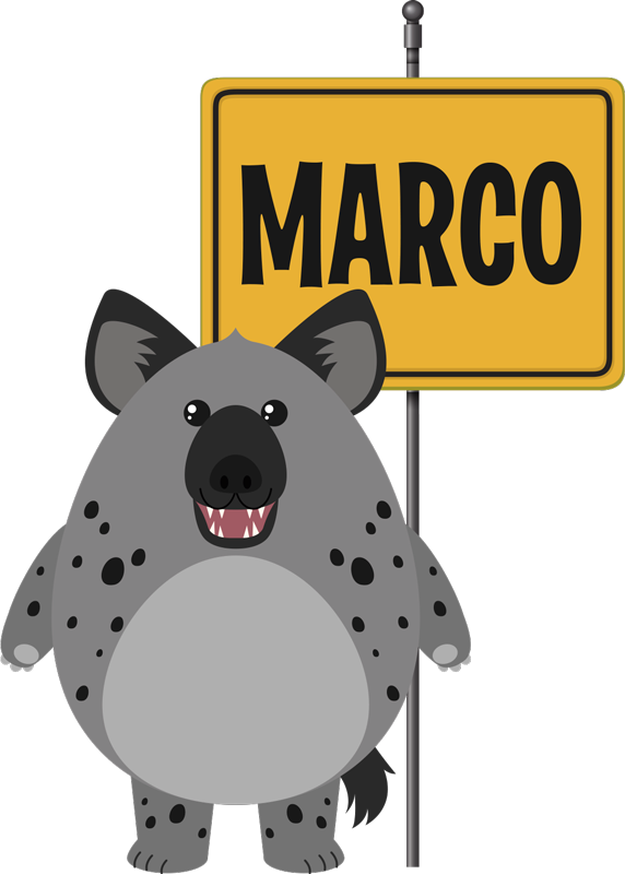 Vinylové koberce zvieratá hyena s menom - Tenstickers