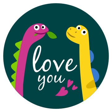 Vinylové koberce zvieratá milujem ťa dinosaura - Tenstickers