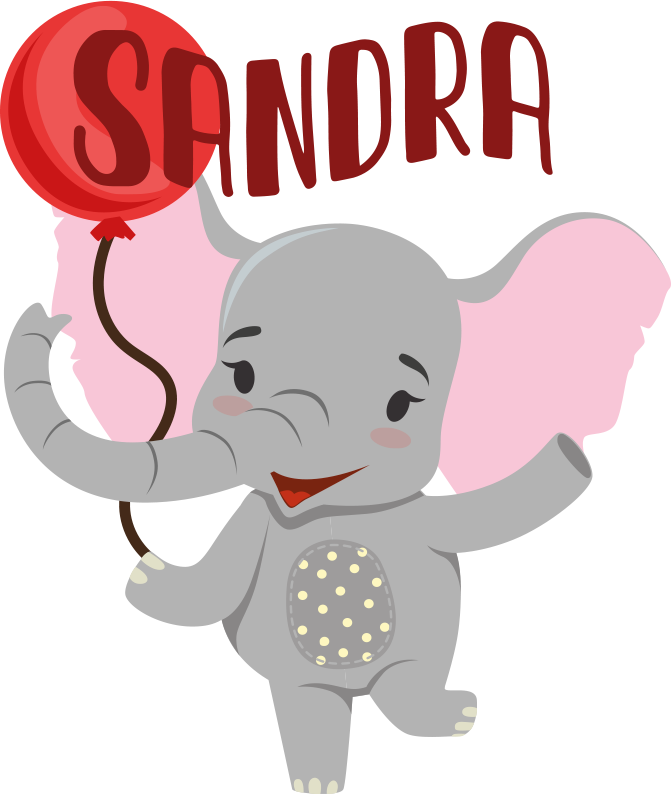 Vinylové koberce zvieratá slon a balón - Tenstickers