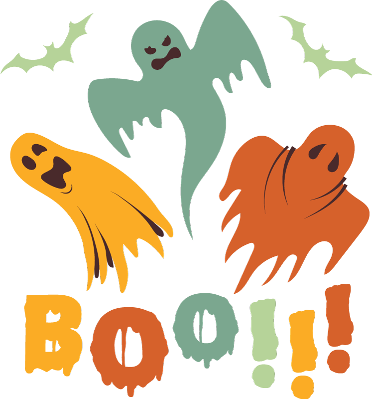 Vinylový koberec halloween duch boo - Tenstickers