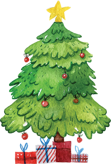 Vianočný vinylový koberec s stromčekom a darčekmi - Tenstickers