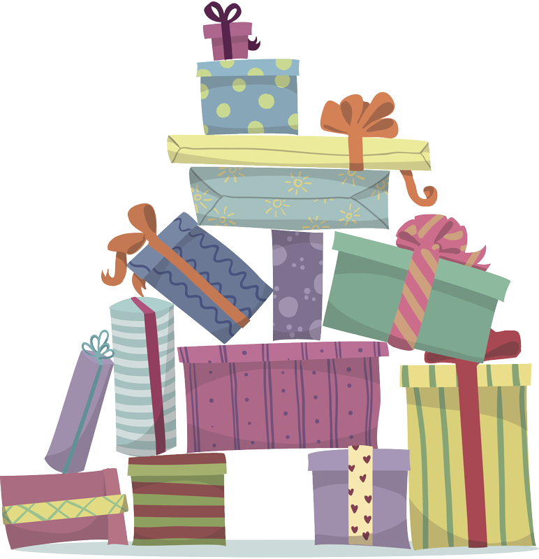 Vianočný vinylový koberec hromada darčekov - Tenstickers