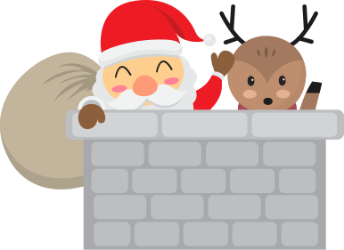 Vianočný vinylový koberec santa a sobi - Tenstickers