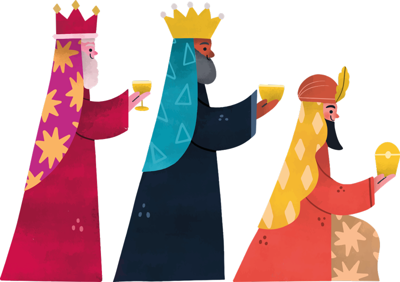 Vianočný vinylový koberec akvareloví traja králi - Tenstickers