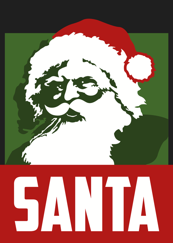 Vianočný vinylový koberec s realistickým santom clausom - Tenstickers