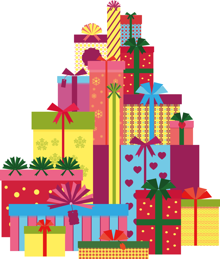 Vianočný vinylový koberec veľká kopa darčekových krabíc - Tenstickers