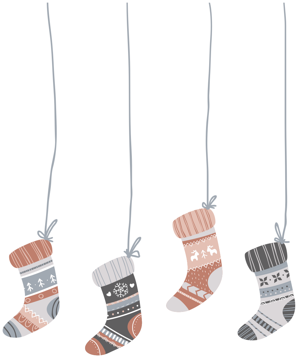 Vianočný vinylový koberec so vianočnými ponožkami - Tenstickers