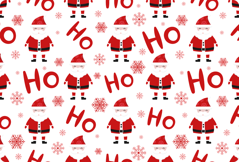 Vianočný vinylový koberec s motívom santa claus a hohoho - Tenstickers