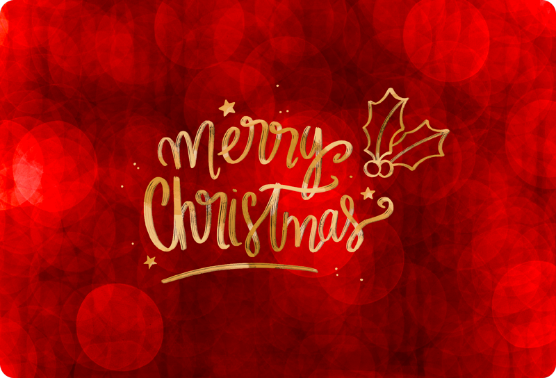 Vianočný vinylový koberec veselé vianoce na červenom laptope - Tenstickers